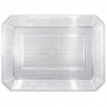 Bandeja de Plástico Reutilizable Transparente 28 x 23cm (1 Uds)