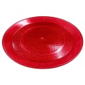 Bandeja Redonda de Plástico PS Lux Rojo Translúcido Reutilizable 30cm (1 Uds)