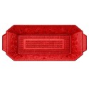 Bandeja de Plástico PS Lux Rojo Translúcido Reutilizable 28x14,5cm (1 Uds)