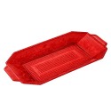 Bandeja de Plástico PS Lux Rojo Translúcido Reutilizable 28x14,5cm (1 Uds)