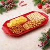 Bandeja de Plástico PS Lux Rojo Translúcido Reutilizable 28x14,5cm (1 Uds)