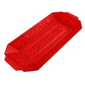 Bandeja de Plástico PS Lux Rojo Translúcido Reutilizable 37x14,5cm (1 Uds)