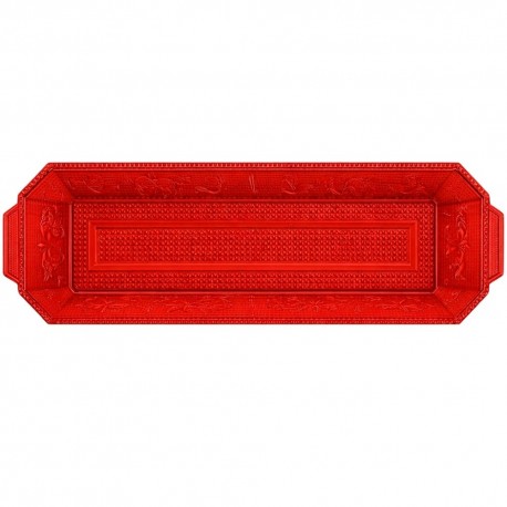 Bandeja de Plástico PS Lux Rojo Translúcido Reutilizable 46x14,5cm (1 Uds)