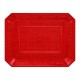 Bandeja de Plástico PS Lux Rojo Translúcido Reutilizable 28x23cm (1 Ud)