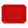 Bandeja de Plástico PS Lux Rojo Translúcido Reutilizable 28x23cm (1 Ud)
