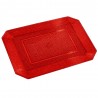 Bandeja de Plástico PS Lux Rojo Translúcido Reutilizable 28x23cm (1 Ud)