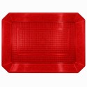 Bandeja de Plástico PS Lux Rojo Translúcido Reutilizable 35x25cm (1 Ud)