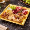 Platos de Plástico Cuadrados Dorados 17cm (4 Uds)