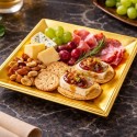 Platos de Plástico Cuadrados Dorados 17cm (192 Uds) 