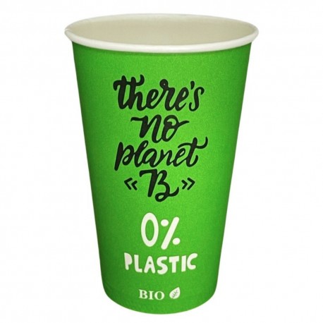 Vasos Biodegradables Cartón Impresos Verdes 330ml Ø8cm (50 Uds)