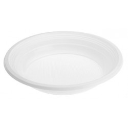 Platos de Plástico Hondos Blancos 20,5cm (800 Uds)