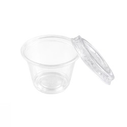 Salseras de Plástico Transparentes con Tapa 30ml (50 Uds)