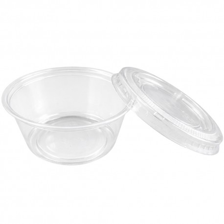 Salseras de Plástico con Tapa 100cc Transparentes