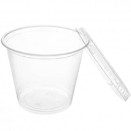 Salseras de Plástico Transparentes con Tapa 165ml (6 Uds)