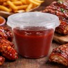 Salseras de Plástico Transparentes con Tapa 165ml (6 Uds)