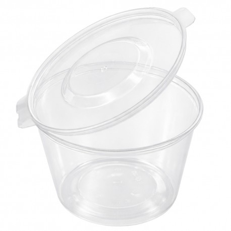 Salseras con Tapa Bisagra Plástico PP Reutilizables 120cc (1.000 Uds)