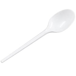 Cucharas de Plástico Blancas 16,5cm (100 Uds) 