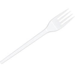 Tenedores de Plástico Blancos 16,5cm (2.000 Uds) 