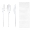 Set de Cubiertos, Tenedor, Cuchara, Cuchillo y Servilleta (25 Uds) 