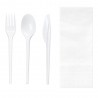 Set de Cubiertos, Tenedor, Cuchara, Cuchillo y Servilleta (25 Uds) 