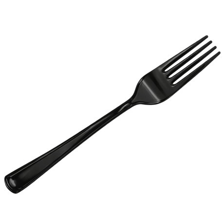 Tenedores Luxe Negros Plástico PS 18,5 cm