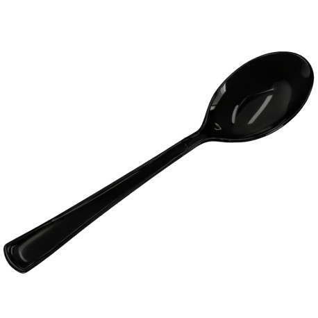 Cucharas Luxe Negras Plástico PS 17,5 cm 