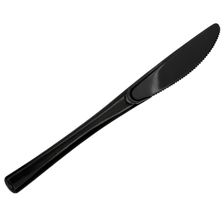Cuchillos Luxe Negros Plástico PS 20 cm 