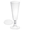 Copas de Cava de Plástico CON TAPA 150ml Transparentes (50 Uds)