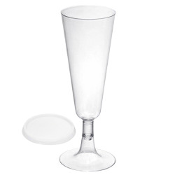 Copas de Cava de Plástico CON TAPA 150ml Transparentes (500 Uds)