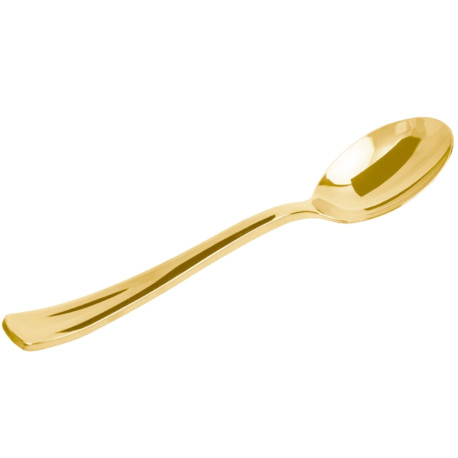 Cucharas de Plástico Metalizadas Doradas 17,2cm (6 Uds)