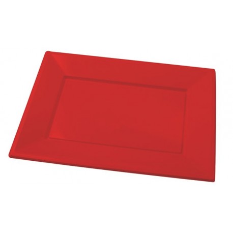 Bandejas de Plástico Rojas 33 x 22,5cm (144 Uds)