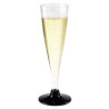 Copas de Cava Flauta de Plástico PS Pie Negro 140ml (144 Uds)