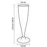 Copas de Cava Flauta de Plástico PS Pie Negro 140ml (144 Uds)