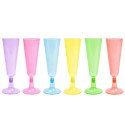 Copas de Cava de Plástico PS Colores Surtidos 150ml (24 Uds)