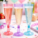 Copas de Cava de Plástico Colores Surtidos 150 ml (24 Uds)