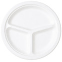 Platos Biodegradables Tres Compartimentos Caña de Azúcar 26cm (50 Uds)