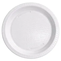 Platos de Plástico PS Hondos Plus Blancos 22cm (50 Uds)