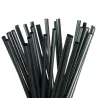 Pajitas de Plástico PP Reutilizables Negras Rectas Ø8mm x 15cm (250 Uds)