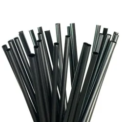 Pajitas de Plástico PP Reutilizables Negras Rectas Ø8mm x 15cm (250 Uds)