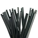 Pajitas de Plástico PP Reutilizables Negras Rectas Ø8mm x 15cm (250 Uds)