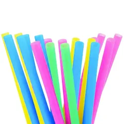 Pajitas de Plástico PP Reutilizables Colores Rectas Ø7mm x 18cm (50 Uds)
