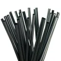 Pajitas de Plástico PP Reutilizables Negras Rectas Ø7mm x 18cm