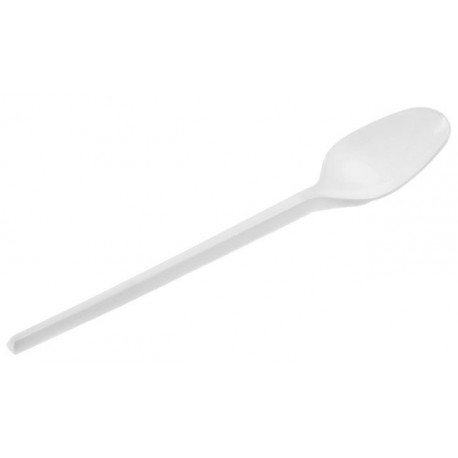 Cucharas de Plástico Blancas 16,5cm (100 Uds)