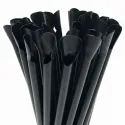 Pajitas de Plástico PP Reutilizables con Cucharita Negras Ø6mm x 20cm (6.000 Uds)