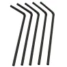 Pajitas Flexibles de Plástico PP Reutilizables Negras Ø5mm x 21cm (250 Uds)