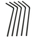 Pajitas Flexibles de Plástico PP Reutilizables Negras Ø5mm x 21cm (250 Uds)