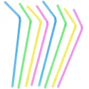 Pajitas Flexibles de Plástico PP Reutilizables Multicolores Ø5mm x 21cm (250 Uds)
