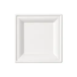 Platos Cuadrados Biodegradables Caña de Azúcar Postre 16x16cm (500 Uds)