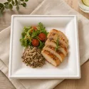 Platos Cuadrados Biodegradables Caña de Azúcar 20cm (50 Uds)