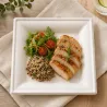 Platos Cuadrados Biodegradables Caña de Azúcar 20cm (50 Uds)